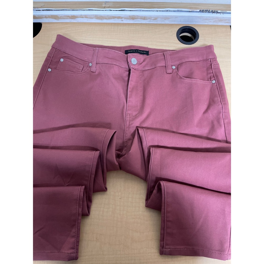 Truth + Theory Womens Mauve Pink Skinny Pants Stretch Twill 5-Pocket Trouser